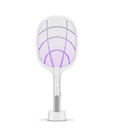 Electric Bug Swatter Rechargeable Bug Zapper Insect Swat 2-in-1 Rechargeable Electric Fly Swat Mosquito Swat for Indoor and Outdoor Use (Set of 2 1800 MAh).