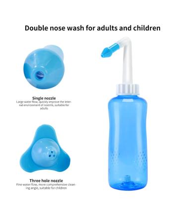 Neti Pot Sinus Rinse Kit - 500 ML Nasal Cleaner for Adults & Kids | Effective Nasal Irrigation - Buy Online on GoSupps.com