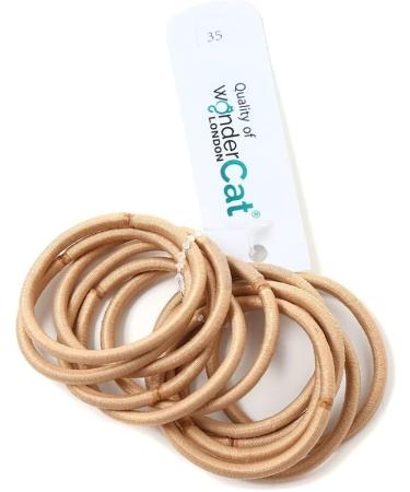12 PCS BEIGE Elastic Hair Bands - Gentle 3mm Ponytail Holders for Women, Men, Girls, Kids - No Metal Bulk Hair Ties - Buy Online on GoSupps.com