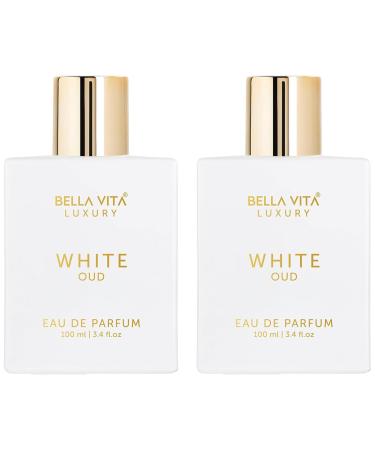 Bloom Beauty Bella Vita Luxury Men & Women White Oud Eau De Parfum Liquid Perfume & with Orange Fressia & Tobacco|Woody Long Lasting Edp Fragrance Citrus Scent 100 Ml (Pack of 2) 200 Millilitres