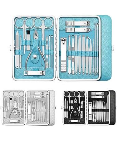 Nail Clipper Set 23 Pieces/Set of Manicure Pedicure Set Nail Clippers Set Eyebrow Trimming Acne Removal Needle Manicure Tool Nail Clipper Kit (Color : Blu) - Buy Online on GoSupps.com