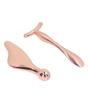 2 pieces of facial scooter massage bars facial scooter massager T-shaped facial massage set cooling metal face massage tools Beauty Skin Rollifts Eyes Reduce Schwellun