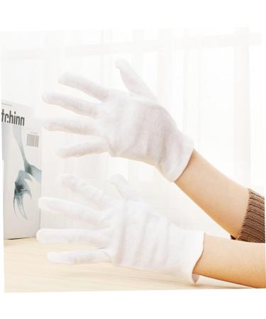Anneome 12 Pairs Moisturizing Dry Hands Warm Food Handling Glove Hair Coloring Chemical Stretchable Lining Glove Safety White S:21X8cm White - Buy Online on GoSupps.com