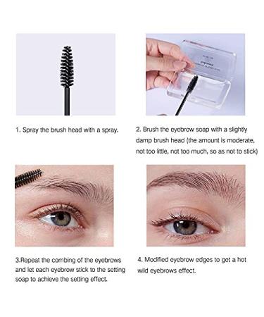 One Step Eyebrow Stamp Shaping Kit - Waterproof Eyebrow Makeup with Soap Powder Stencils & Brushes - Dark Brown - Buy Online on GoSupps.com