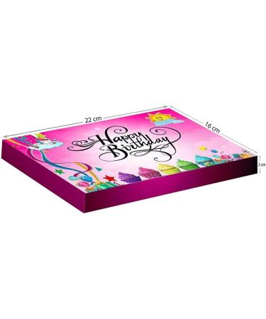 Retro Sweets & Chocolate Mixed Gift Hamper Box | Sweet treats & Chocolates | Pink Birthday Box | Perfect for kids parties Birthday| Happy Birthday Pink Colour (C5) Stylish Unique Box (VSTAR) - Buy Online on GoSupps.com