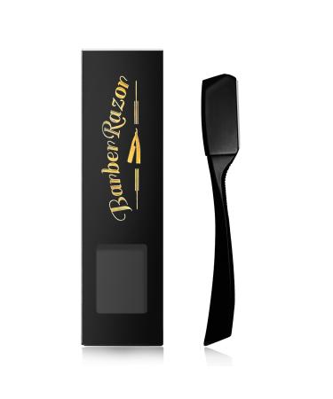 Barber Razor Professional Straight for Men: Stainless Steel Razor Close Shaving Safety Straight Edge Razor for Barbershop Salons Home Hairdressing Use(Black)