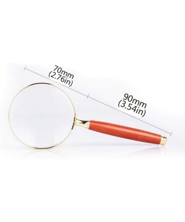 Magnifiers Reading Magnifier 10X Handheld Child Elderly Magnifier Rosewood Handle Optical Glass Lens Loupe - Buy Online on GoSupps.com