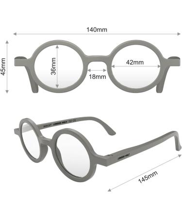 LONDON MOLE Round Reading Glasses | Stylish Cool Readers | Men's Women's Unisex | Grey 1.5x - Buy Online on GoSupps.com
