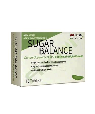 GSL Technology Sugar Balance Supplement-Promotes Healthy Glucose Levels-Total 4 Boxes-60 Tablets