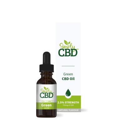 Simply CBD Oil Green Drops - 2.5% Strength - Natural Flavour - 30ml 30 ml (Pack of 1)