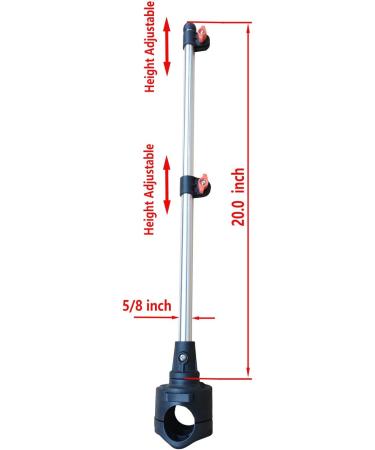 Brocraft Boat Rail Mount Flag Pole - No Drilling Required | Fits 7/8 to 1-1/4 Round Rails - Buy Online on GoSupps.com