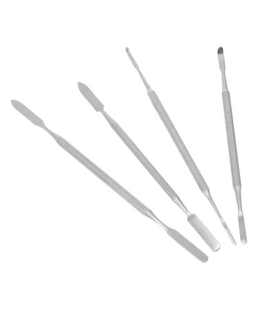 Toyvian Lot de 4 B tonnets D Agitation en Acier Inoxydable Spatules Cosm tiques Multifonctions Tailles Hexagonale Octogonale et Ronde Accessoires Manucure et Maquillage Professionnels