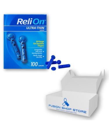 Relion Lancets Ultra-Thin 30 Gauge 100 ct (1) Boxed by Fusion Shop Store