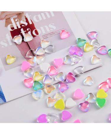 Mermaid Love Heart Nail Charms - 2 Boxes Mixed Color Crystal Beads & Rhinestones for DIY Manicure & Acrylic Nails Decoration - Buy Online on GoSupps.com