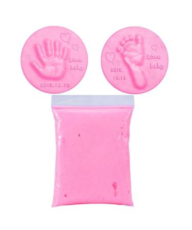 Stylebest Baby Handprint Footprint Keepsake Kit - DIY Baby Care Hand Foot Inkpad Handprint Footprint Fingerprint Soft Clay Fluffy Foam Supplies for Children Pink Pink * 1