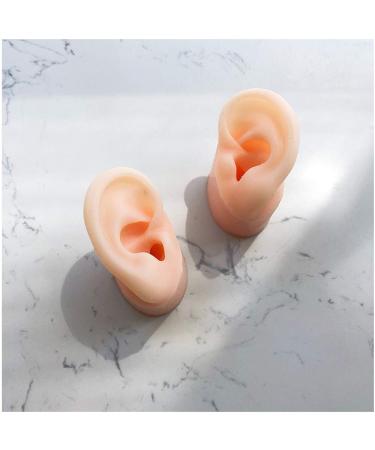 Silicone Ear Model for Acupuncture - Artificial Ear Model with Stand - Soft Silicone Ear Model for Teaching for Ear Picking Practice Studs Earring Display Props