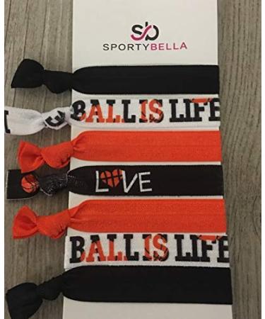 Basketball Hair Accessories Set - Hair Ties & Elastics | No Crease Design - Buy Online on GoSupps.com