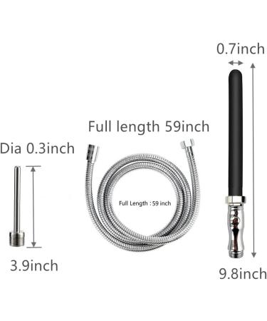 Shower Enema System & Douche Colonic Cleanse Kit - 3-Piece Stainless Steel Shower Hose for Effective Bidet Cleaning - Buy Online on GoSupps.com