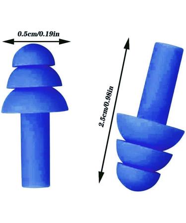 5 Pairs of Waterproof Silicone Earplugs for Swimmers | Reusable & Comfortable Earplugs for Swimming Showering Bathing & Surfing - Blue - Buy Online on GoSupps.com