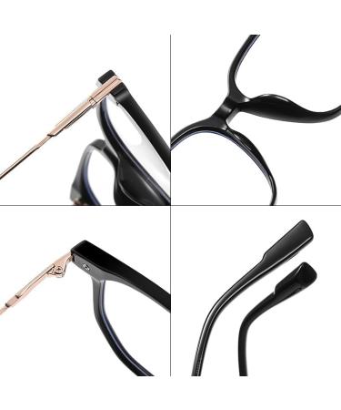 Buy Metal Temples Square TR90 Blue Light Blocking Glasses for Men & Women - Anti UV Ray Computer Reading Glasses - Stylish Black-Gold Frame (55mm - Buy Online on GoSupps.com