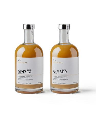 GIMBER Organic Ginger Concentrate 2x700 ml (1.4L) | 100% organic non-alcoholic drink made with ginger, lemon and spices