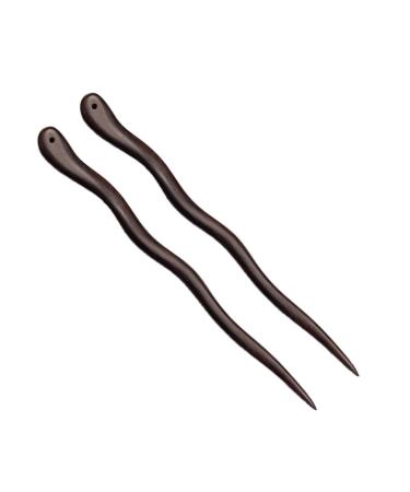 Frcolor Hair Sticks Handmade Natural Black Sandalwood Hair Chopsticks Retro Hairpin (2Pcs) - Buy Online on GoSupps.com
