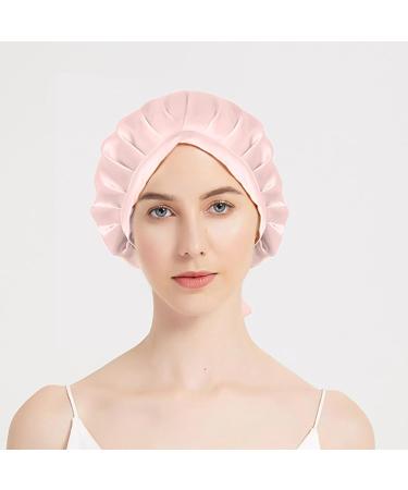 Buy Via's Silk Mulberry Sleeping Cap - Hair Protection Night Cap | Pink Elastic Band Headgear - Buy Online on GoSupps.com