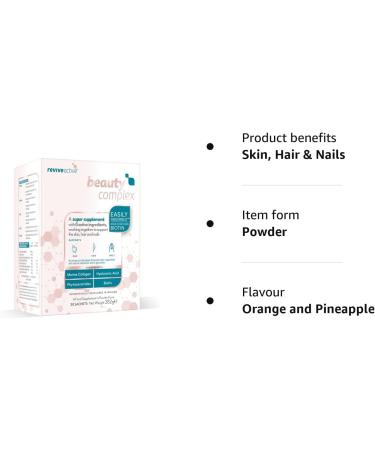 Revive Active Beauty Complex Super Supplement - Marine Collagen, Hyaluronic Acid, Vitamin C, Phytoceramides & Biotin - 30 Day Supply - Buy Online on GoSupps.com