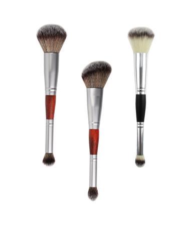 NOLITOY 3pcs Double-ended Makeup Brush Eye Shadow Blush Brush Eyeshadow Applicator Make up Contouring Brush