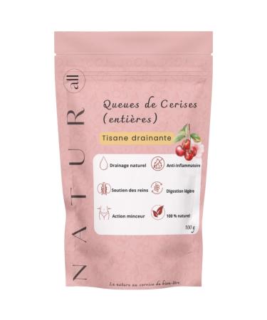 G n rique Natur'All Cherries Tails Powerful Draining Herbal Tea - Loose Cherry Tail Infusion Slimming Herbal Tea Slimming and Weight Loss Anti-Retention Herbal Tea 100 g 100% Natural
