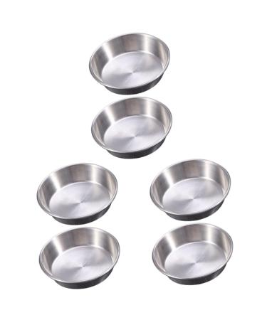 Ciieeo 6 Pcs Dish Soy Sauce Bowl Stainless Steel Household 7X7X2CMx3pcs Silverx3pcs