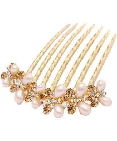 Hair Combs Slides Hair Comb Clips for Women Hair Piece Pins with Pearl Rhinestones Hair Accessory - Buy Online on GoSupps.com