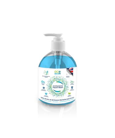 Ecosecure Antibacterial Hand Wash - Alcohol-Free Allergy-Free Kills 99.99% of Viruses & Bacteria in 30 Seconds - Liquid Soap that Cleans Cares & Protects Hands - 500 ML