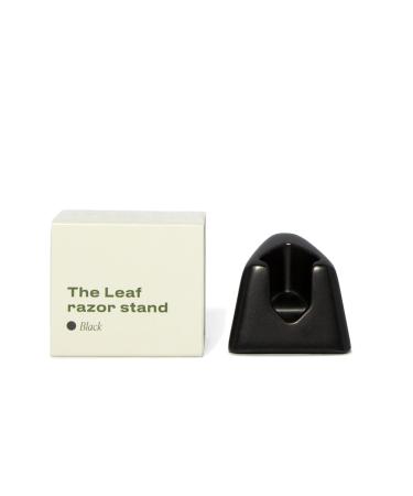 Leaf Shave | The Leaf Razor Stand, Black - Weighted Metal Razor Stand with Non-Slip Grip