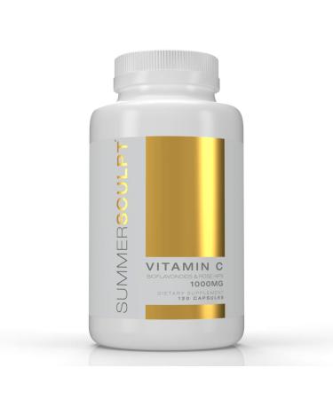SummerSculpt Vitamin C 1000 mg Daily Immune Support with Rose HIPS & Citrus Bioflavonoids Healthy Skin & Joints Buffered Non-GMO Non Acidic 120 Capsules