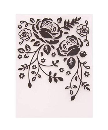 Welcome to Joyful Home 1PC Rose Leaves Background Embossing Folder for Card Making Floral DIY Plastic Scrapbooking Photo Album Card Paper DIY Craft Decoration Template Mold