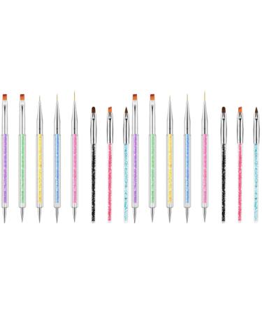 minkissy 2 Sets Nail Pen Nail Tech Accessories Nail Art Liner Brush Nail Painting Tools Nails Kits Dotting Pen Wear- Resistant Nail Art Pen Gel for Nails Nail Gel 3d Qiu Ju Household Abs