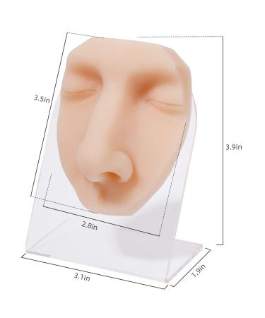 Soft Silicone Face Model with Stand for Professional Suture, Piercing, and Acupuncture Practice - Buy Online on GoSupps.com