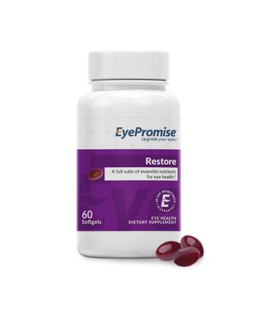 EyePromise Restore Supplement - 60 Softgel Capsules Containing Lutein, Vitamin C, Vitamin D, Vitamin E, Omega-3 Fish Oil, and Zeaxanthin - A Patented Complete Macular Health Formula