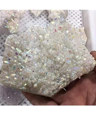 1pc Minerals Crystal Crafts Natural Rainbow Aura White Crystal Cluster for Home Decoration 200-260g - Buy Online on GoSupps.com