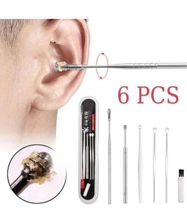 6Pcs Stainless Steel Earpick Set - Ear Wax Remover Tools Spoon Curette for Ear Care - Silver Color - Buy Online on GoSupps.com
