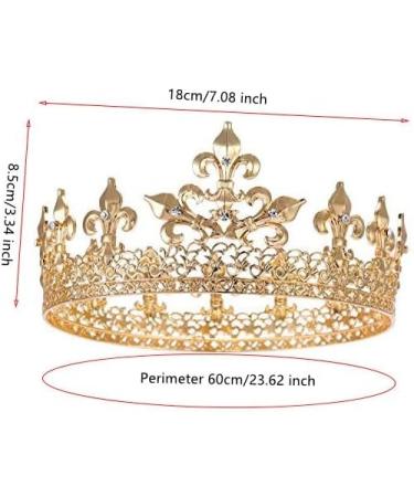 King Men's Crown or Party Prom Decorations Royal Medieval Crown Gold For Cosplay Homecoming Prom Party Decorations (Gold) - Buy Online on GoSupps.com
