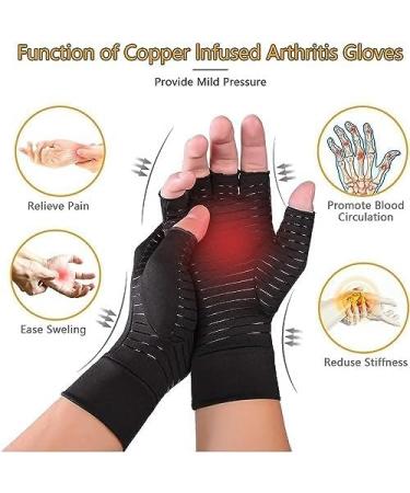 Shop Arthritis Gloves | Copper Infused Compression Gloves for Pain Relief - Fingerless Design - Buy Online on GoSupps.com
