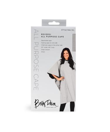 Betty Dain Reversi Reversible Coloring/Styling Cape - 50 x 60 Inches, Snap Closure, Chemical Proof Finish - Silver/Black - Buy Online on GoSupps.com