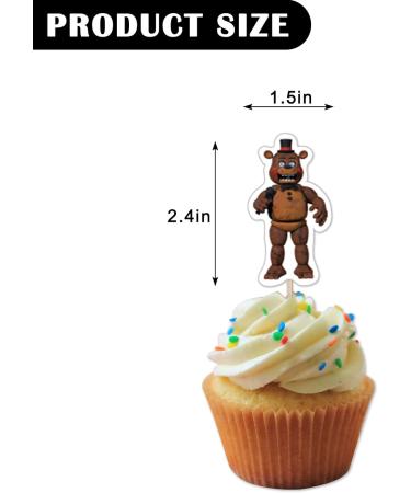 25PCS Cartoon Cake Topper Five Nights Cupcake topper Birthday Themed Party Supplies for Boys Girls Adults - Buy Online on GoSupps.com