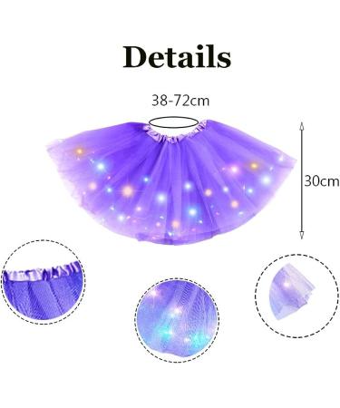 Light Up LED Girl Tutu Skirt - Purple | Ages 2-8 | Fluffy Ballet Costume - Buy Online on GoSupps.com