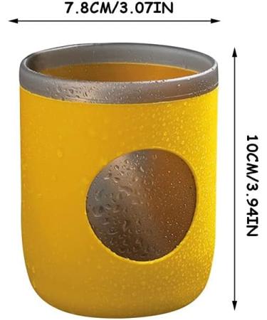 Sukori Toothbrush Cup - Slipproof Bathroom Organizer | Yellow Plastic 10x7.8 cm - Buy Online on GoSupps.com