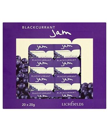 Lichfields Pack of 5 individual portions of Blackcurrant Jam 20 x 20 g