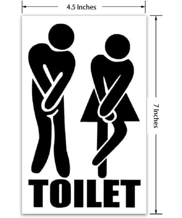 New Toilet Sticker Bathroom Sign | Funny Door Decals for Washroom Decor - Buy Online on GoSupps.com