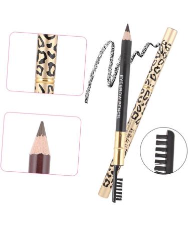 OHPHCALL 2pcs Makeup Eyebrow Pencils Double Head Eyebrow Leopard Eyeliner Pencil Eyebrow Pencil Black 1 count (Pack of 1) Brown - Buy Online on GoSupps.com